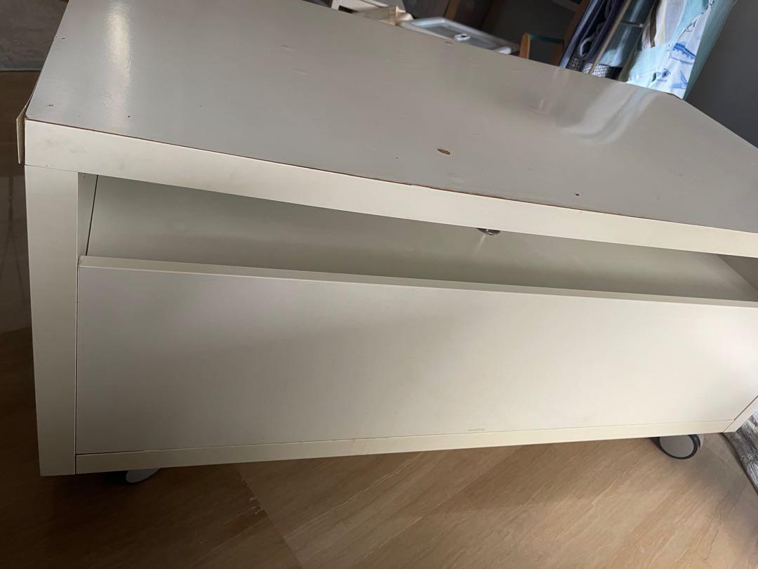 Ikea white tv unit on casters, Furniture & Home Living, Furniture, TV