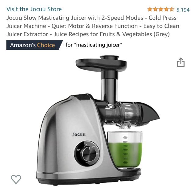 Jocuu Slow Juicer, TV & Home Appliances, Kitchen Appliances, Juicers