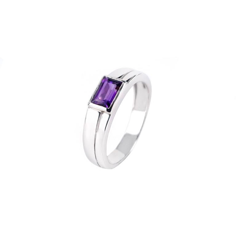 JUDD AMETHYST GEMSTONE MEN S RING PURPLE BAGUETTE M520 GEMSTONE