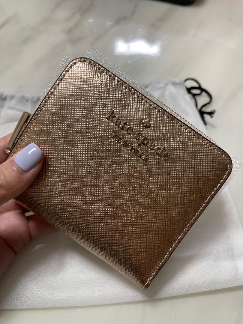 Kate Spade Rose Gold Wallet Women s Fashion Bags Wallets Wallets Card Holders on Carousell