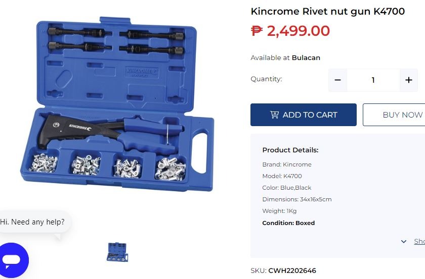 Kincrome Rivet nut gun K4700, Commercial & Industrial, Industrial
