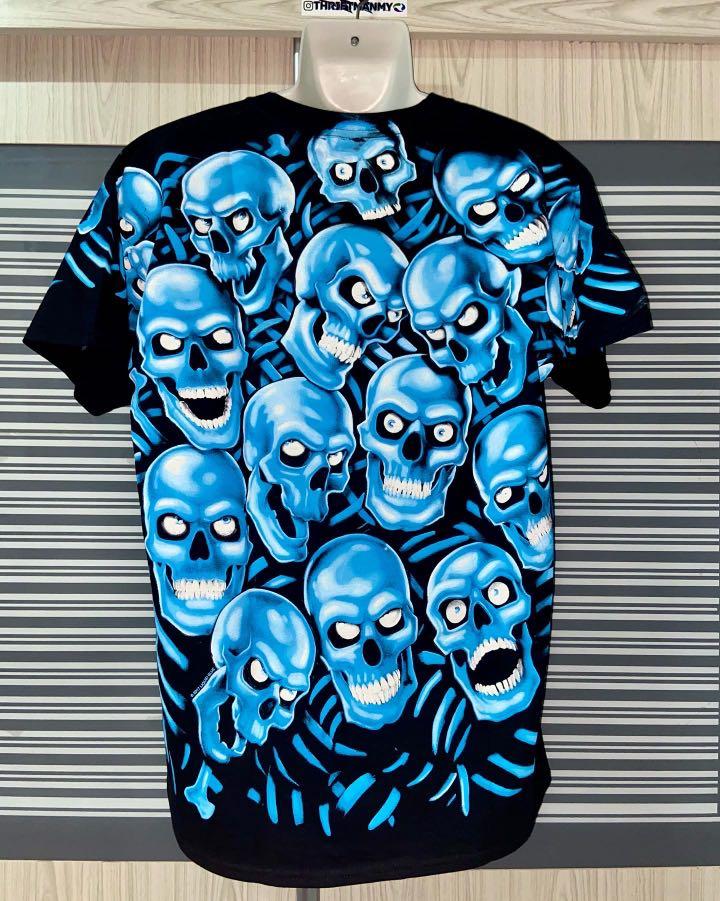 Liquid Blue Skull Pile Men s Fashion Tops Sets Tshirts Polo