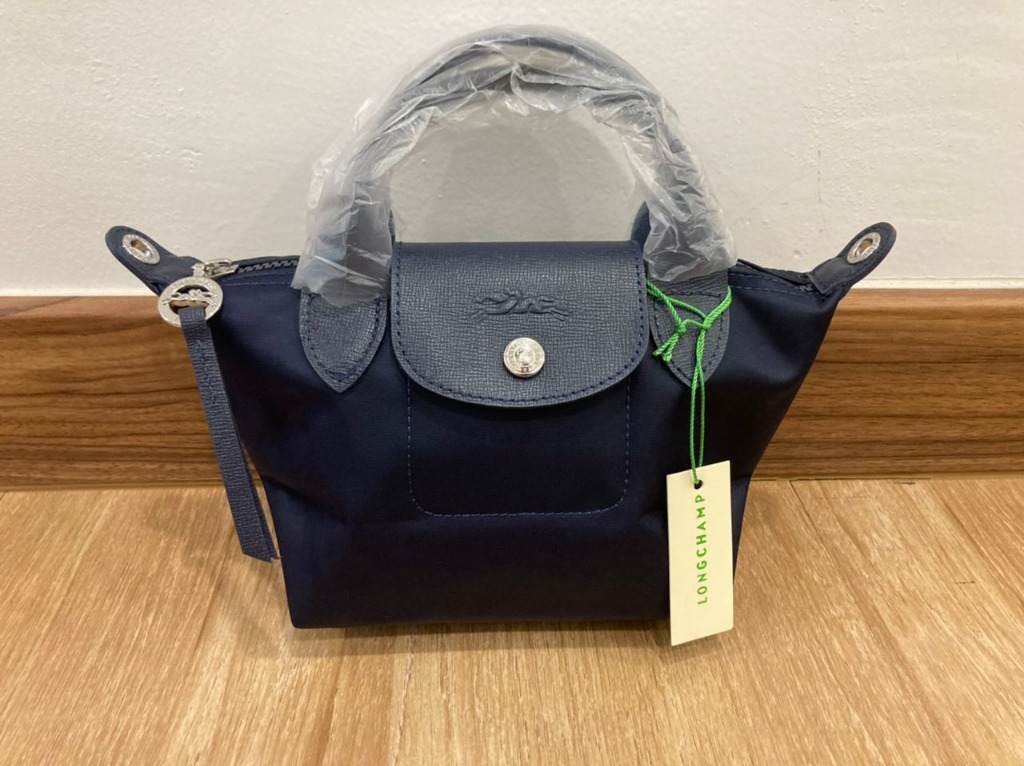 Longchamp Le Pliage Cuir Top-Handle Bag Mini Navy