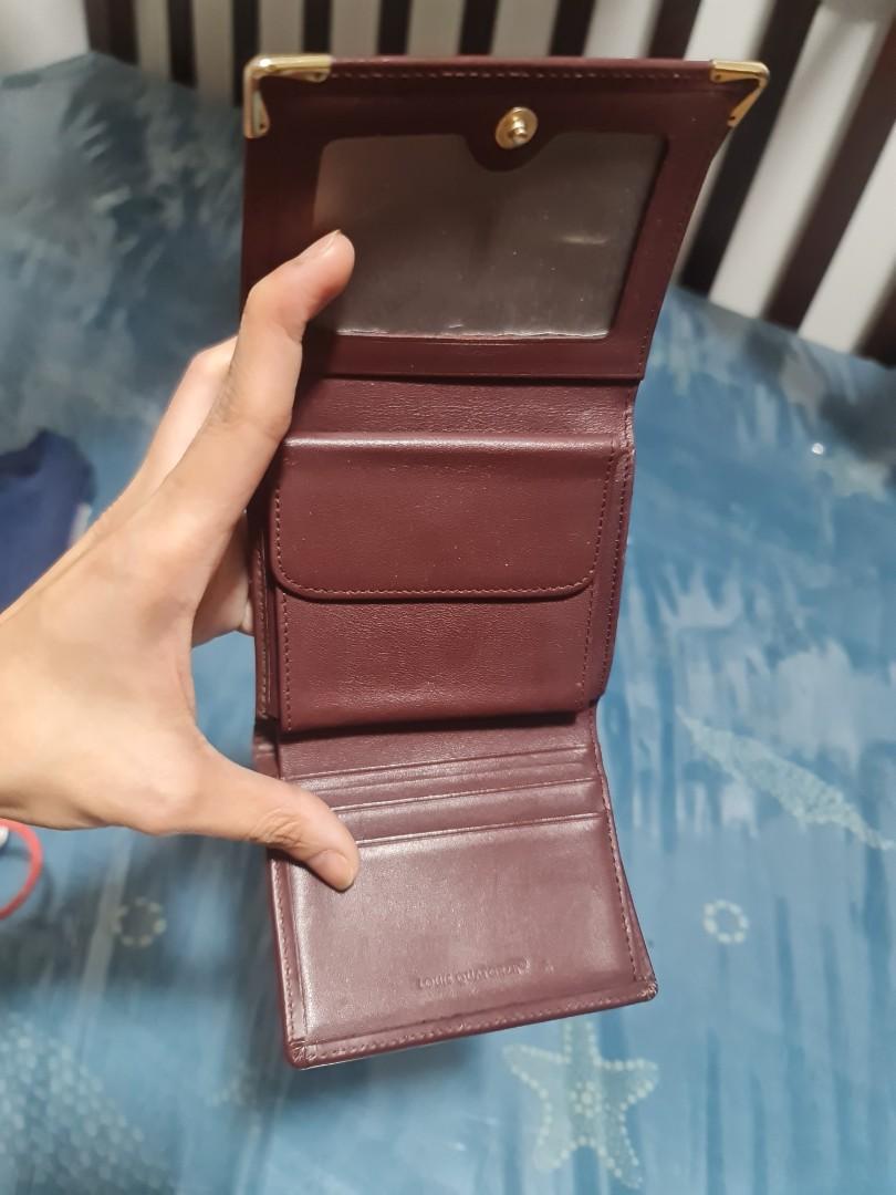 Louis Quatorze maroon 2 fold wallet, Women's Fashion, Bags