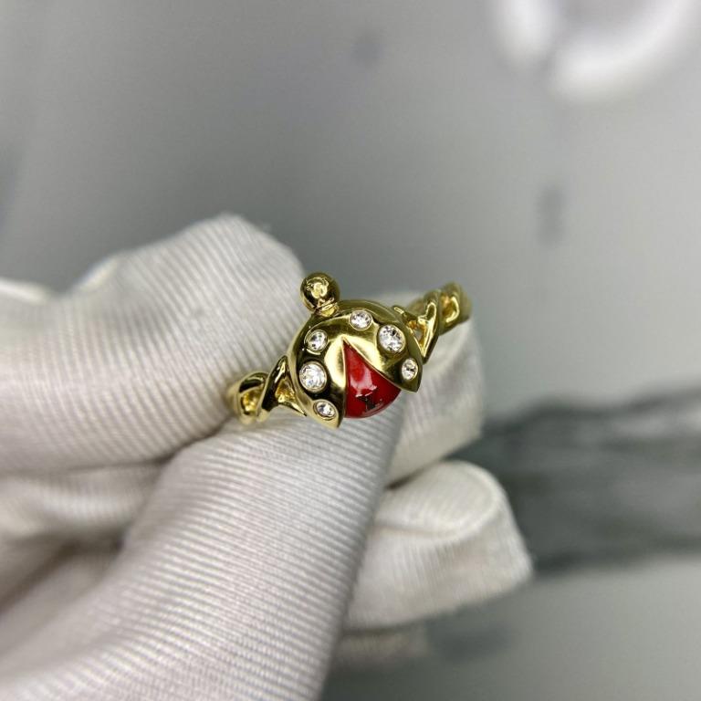 Gold ladybug ring sale
