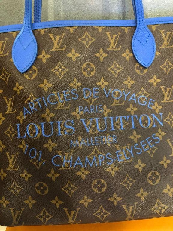 Louis Vuitton Grand Bleu Monogram Canvas Ikat Neverfull MM Bag (Pre Owned)