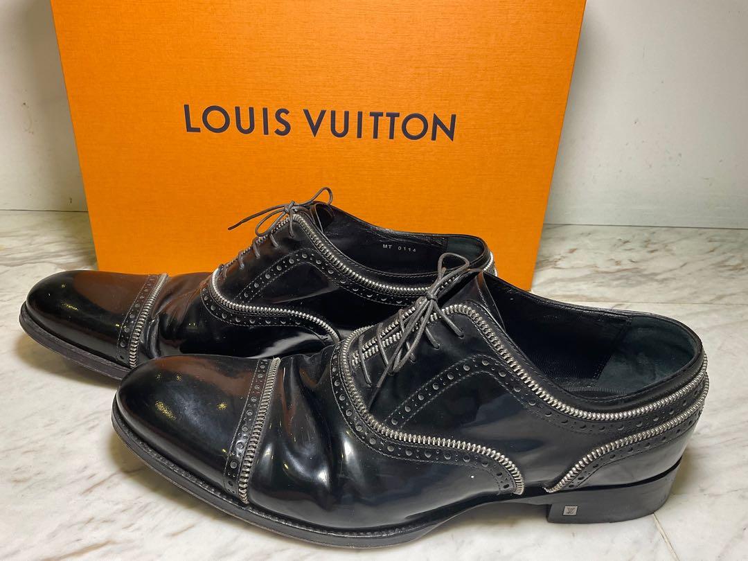 Louis Vuitton Black Epi Leather Lace Up Oxfords Size 44 Louis