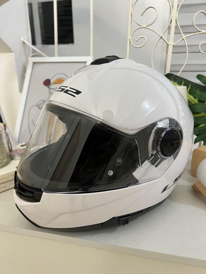 LS2 Strobe Modular Helmet (White / Large), Motorbikes, Motorbike Parts & Accessories, Helmets