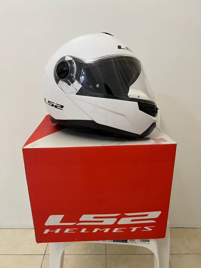 LS2 Strobe Modular Helmet (White / Large), Motorbikes, Motorbike Parts & Accessories, Helmets