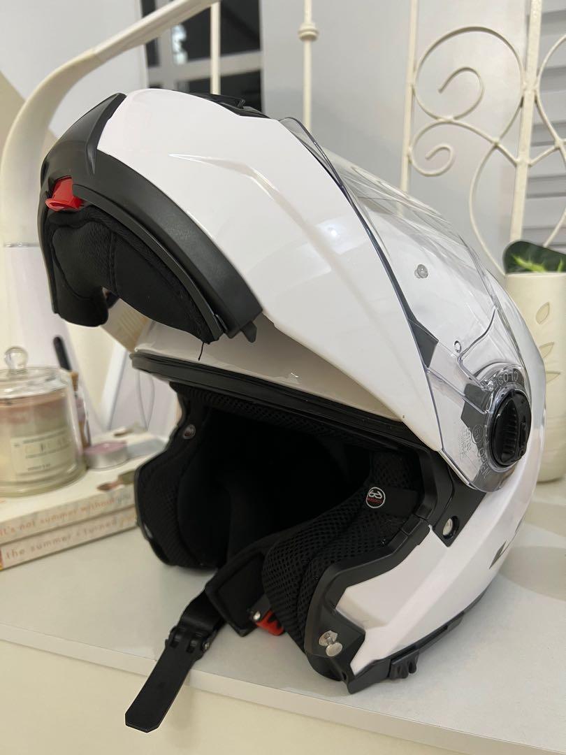 LS2 Strobe Modular Helmet (White / Large), Motorbikes, Motorbike Parts & Accessories, Helmets