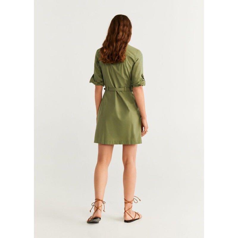 Mango Belt Shirt Dress , Fesyen Wanita 