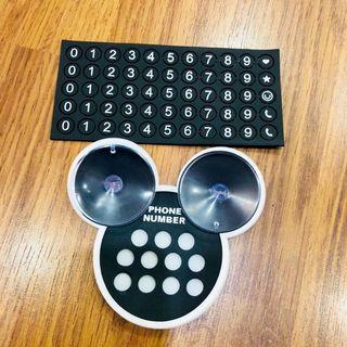 Mickey Adhesive contact number plate phone number