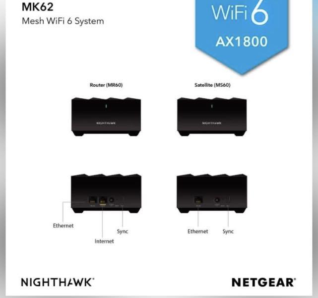 Netgear Nighthawk MK62 MR60 MS60 WIFI 6 MESH ROUTER, Computers & Tech
