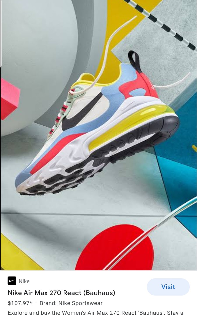 Women's air max 270 react bauhaus hot sale