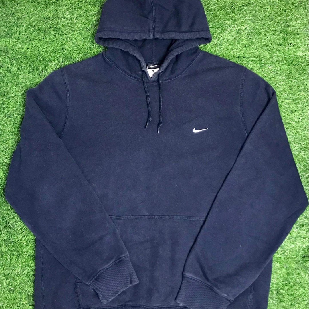 Nike Side Swoosh Hoodie Y2K Navy Blue, Men's Fashion, Tops & Sets, Hoodies on Carousell
