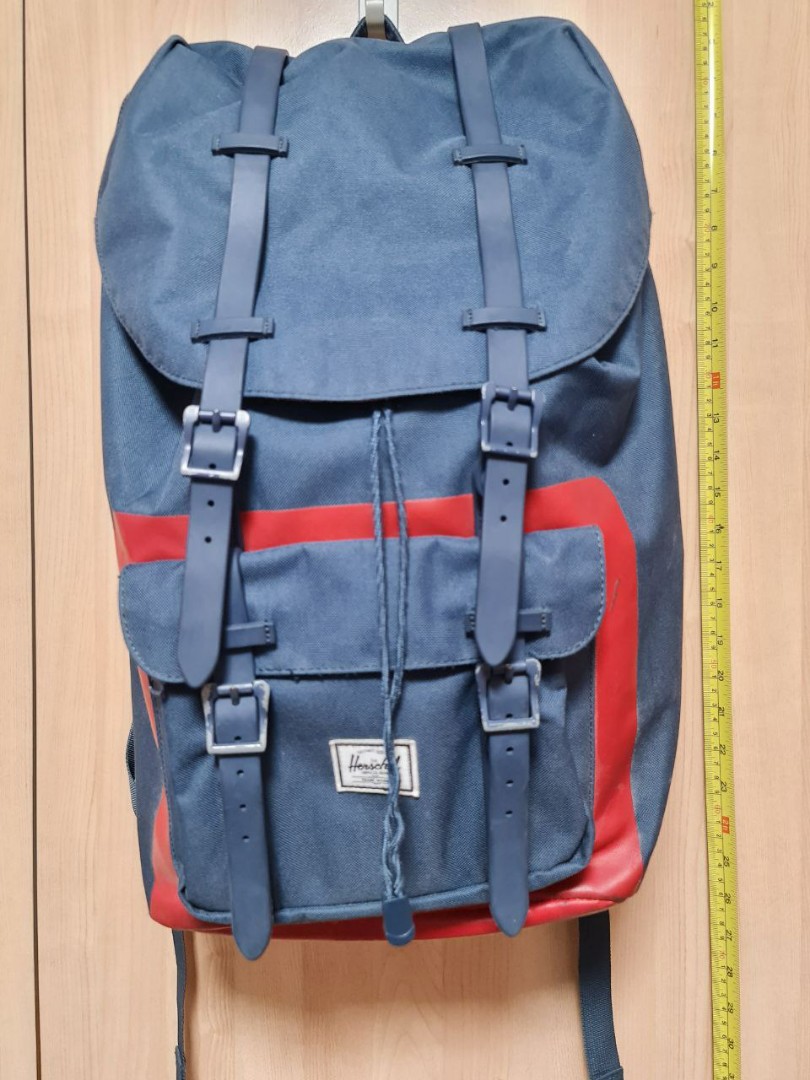 Original Herschel red blue backpack Men s Fashion Bags