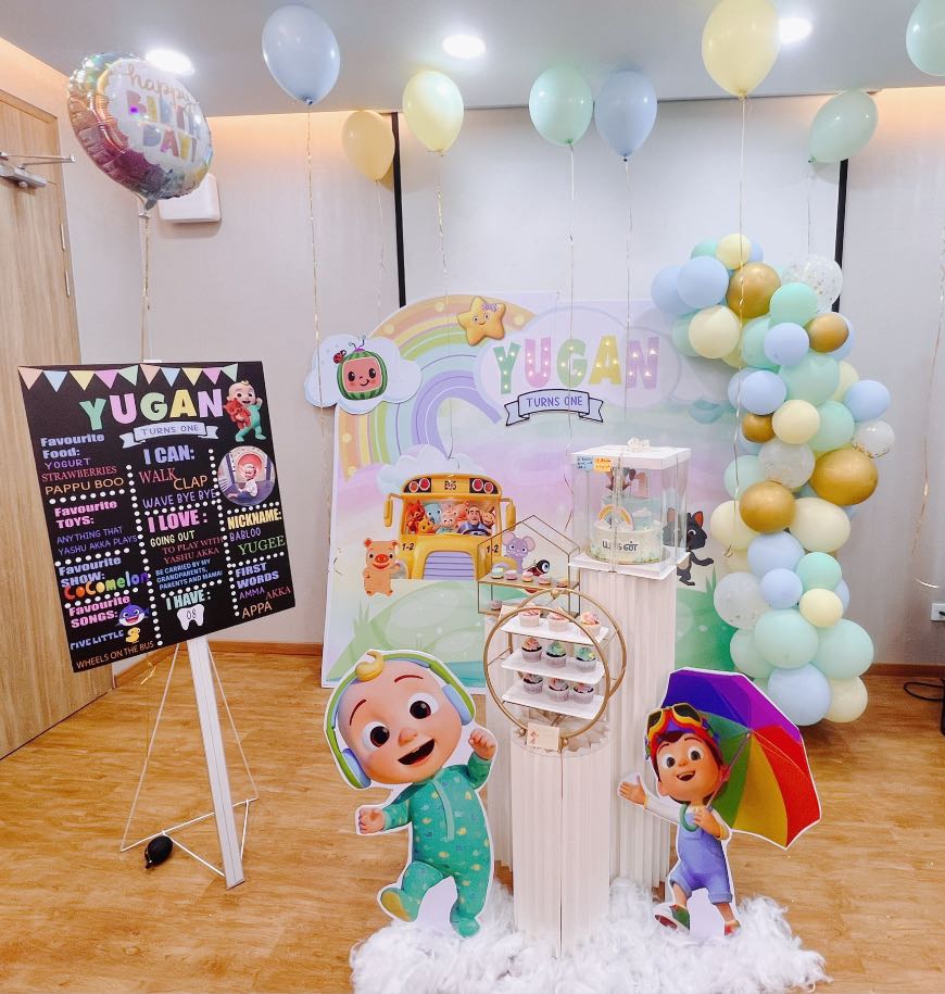 Pastel Cocomelon Birthday Backdrop, Hobbies & Toys, Stationery & Craft,  Handmade Craft on Carousell