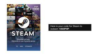 PHP 1000 Steam Wallet Code (Philippine Peso)