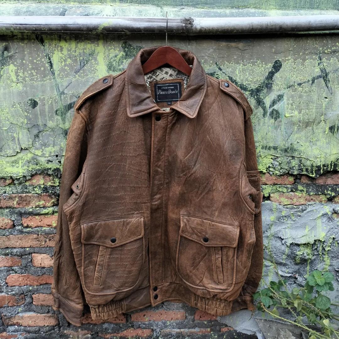 Pierre Bonée☆牛革☆ leather bomber jacket-