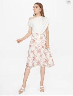 Pomelo Leaf Print Semi Sheer Skirt