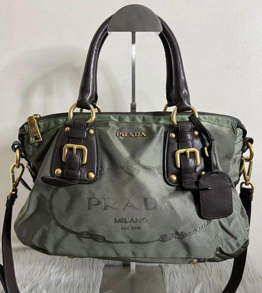 Prada 2-Way Bag (Category: Luxury Bags & Wallets) located in Manila. Submitted by heyqueeney (Listing ID 1171681263, Image 1). Description: Original Prada 2 Way Bag Can be shoulder bad or sling bag No tarnished hardwares With color transfer that looks like Ombre style .