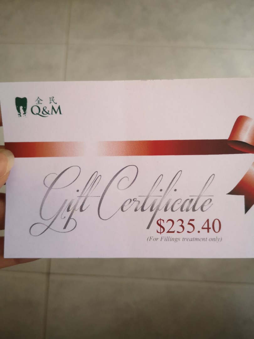 Q&M Dental Voucher for Fillings treatment, Tickets & Vouchers, Vouchers