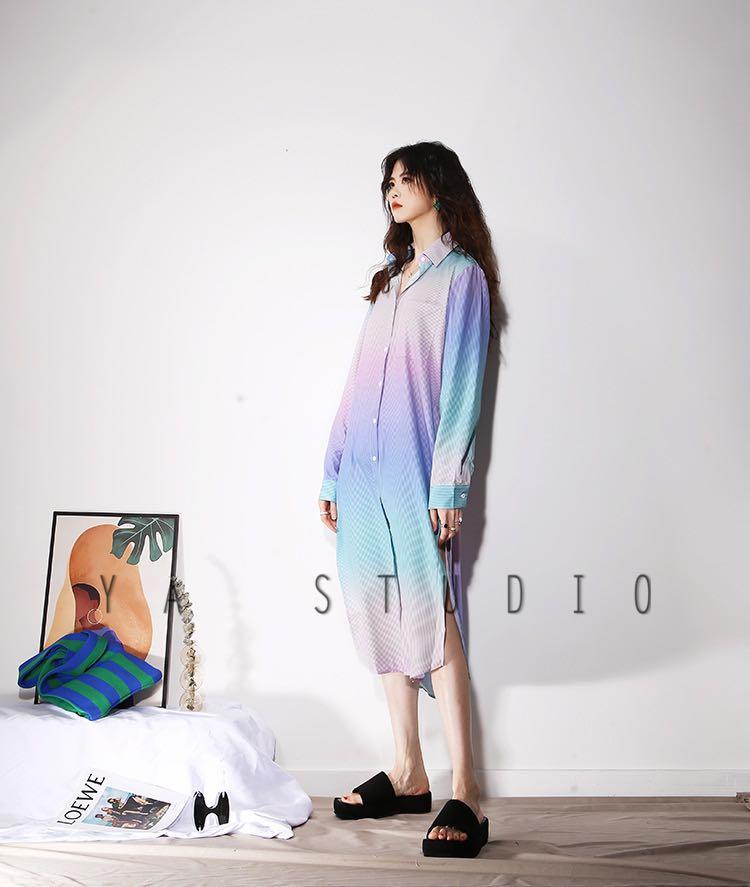 Rainbow vertical hotsell striped dress
