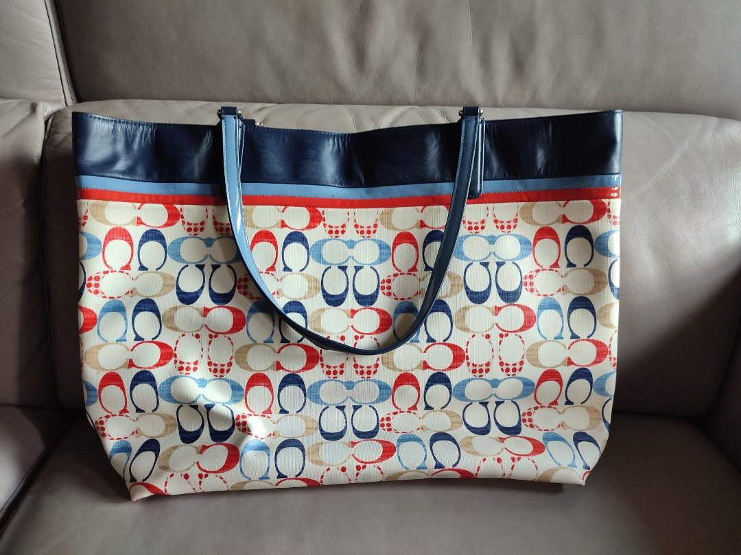 Red white and best sale blue coach purse