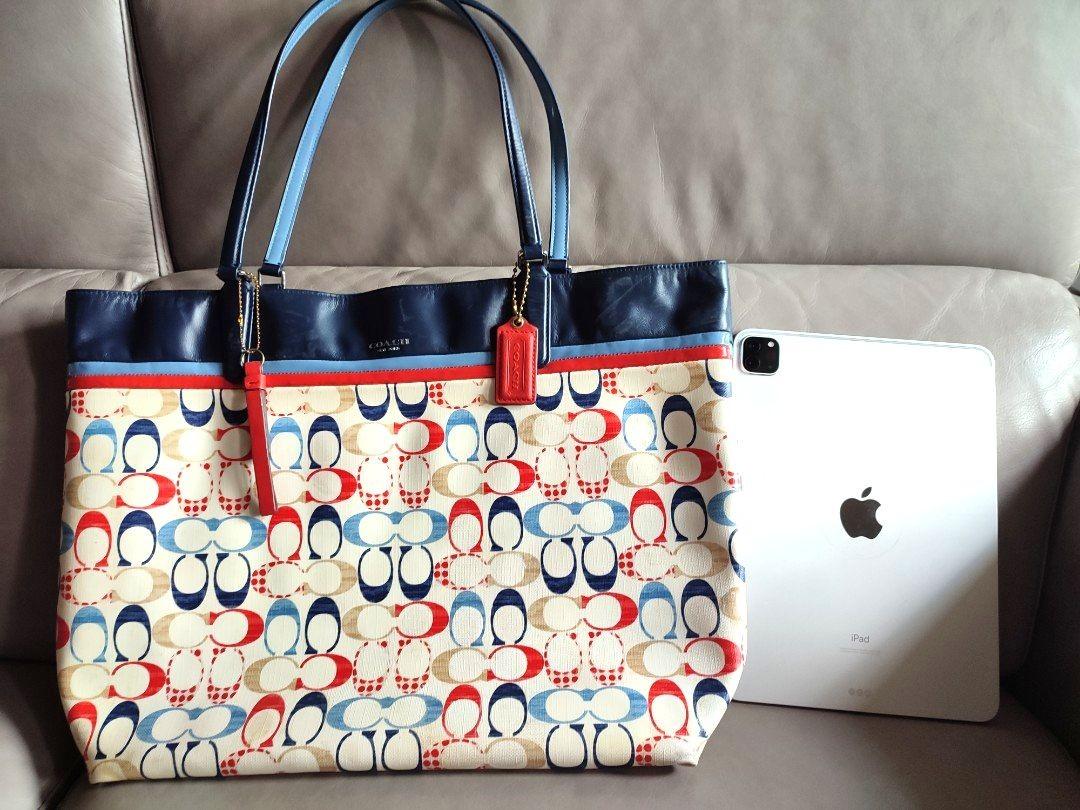 Coach red white sales and blue purse