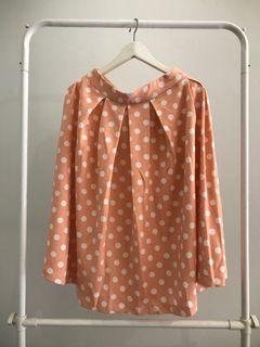 Rok Bawah Peach Polkadot