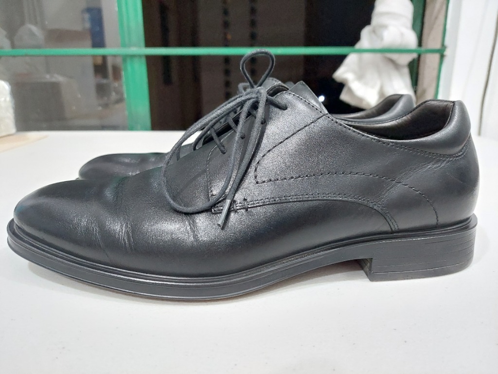 (RUSH) (ORIGINAL) Bata Premium Genuine Waterproof Black Leather Dress Shoes w/ Free Shoe Shiner