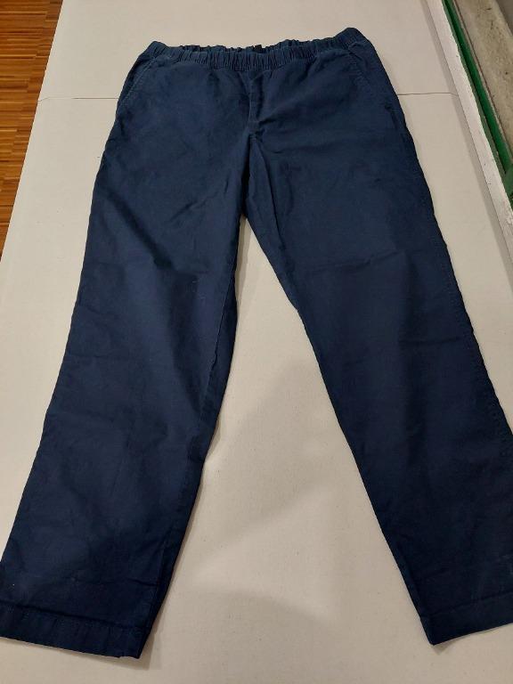(RUSH) Uniqlo Easy Relaxed Ankle Pants - Navy Blue, Large, Men's ...
