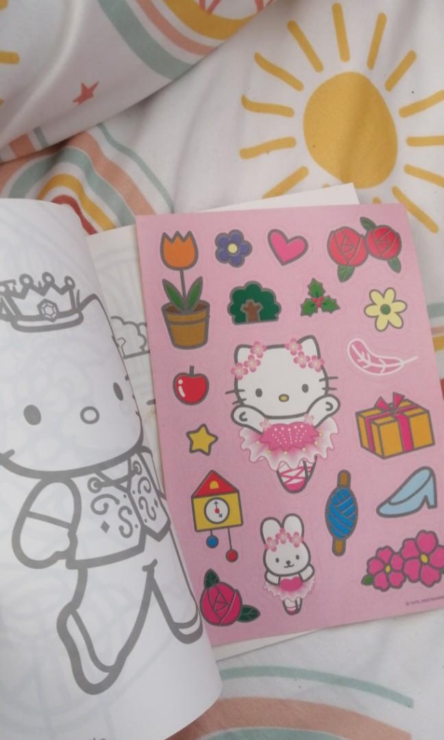 Sanrio Hello Kitty Coloring Sticker Book, Hobbies & Toys, Stationary ...