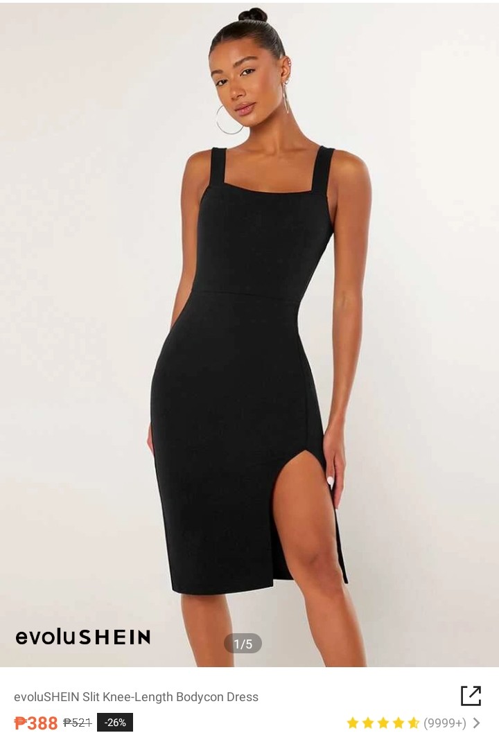 Shein black deals bodycon dress