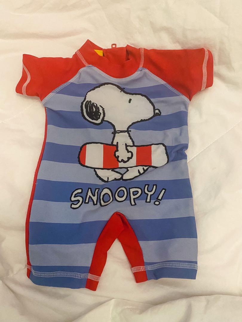 Maillot De Bain Snoopy Filles - Rose Floral Jaune Violet Bleu - Une Pièce Enfant Animé Peanuts
