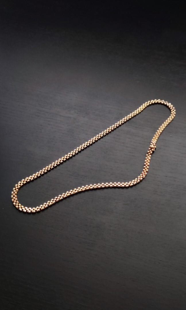 Solid Gold 18k Rolex Cut Design Necklace Choker
