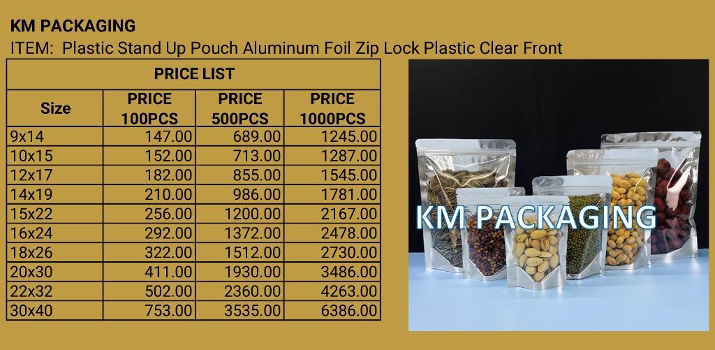 Stand Up Pouch with Ziplock Pouch Resealable, Food & Drinks, Other Food