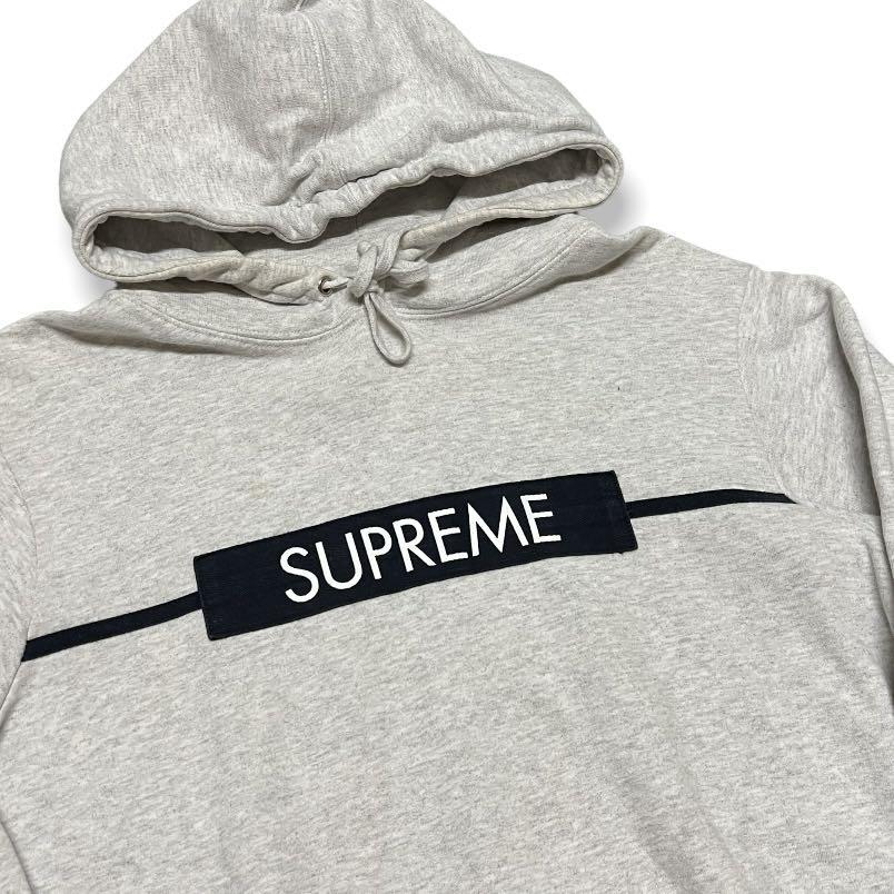 Supreme chest twill sales tape hooded sweatshirt