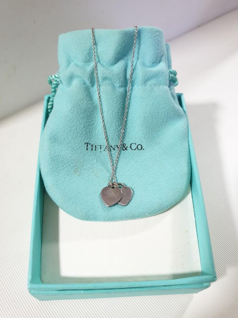 Tiffany blue sales double heart necklace