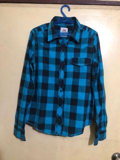 Two Long Sleeve Checkered Polos (Small)