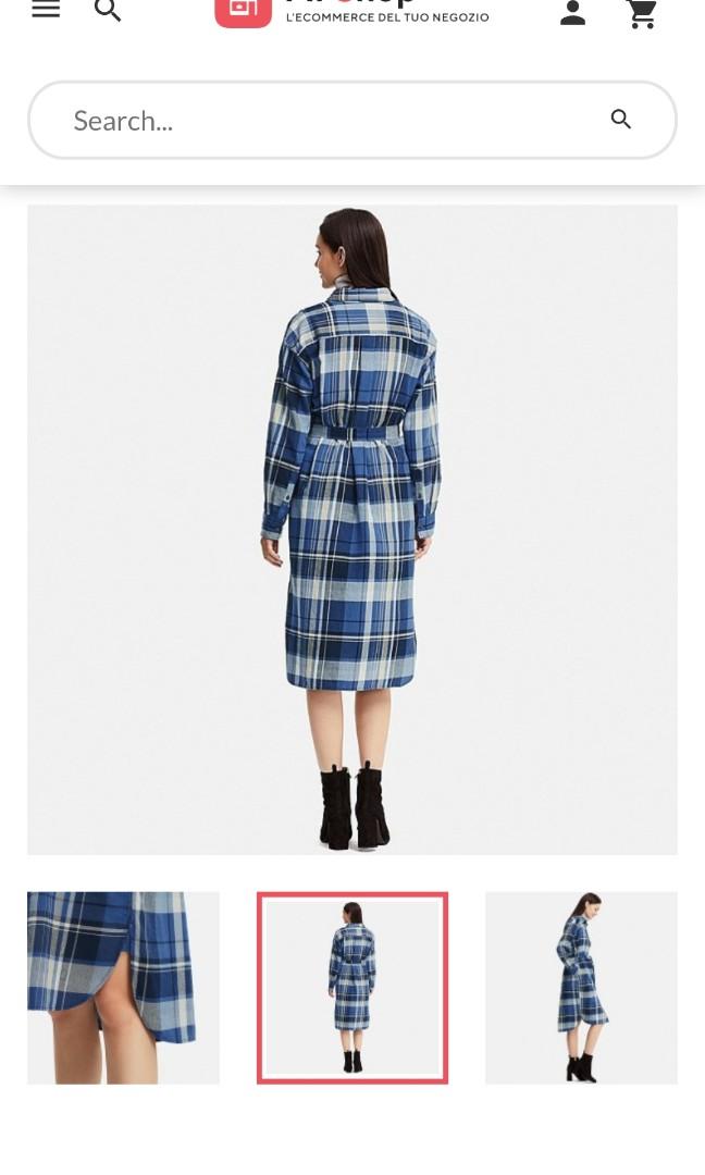 Uniqlo Flannel Shirt Dress In Blue Checked Women s Fashion