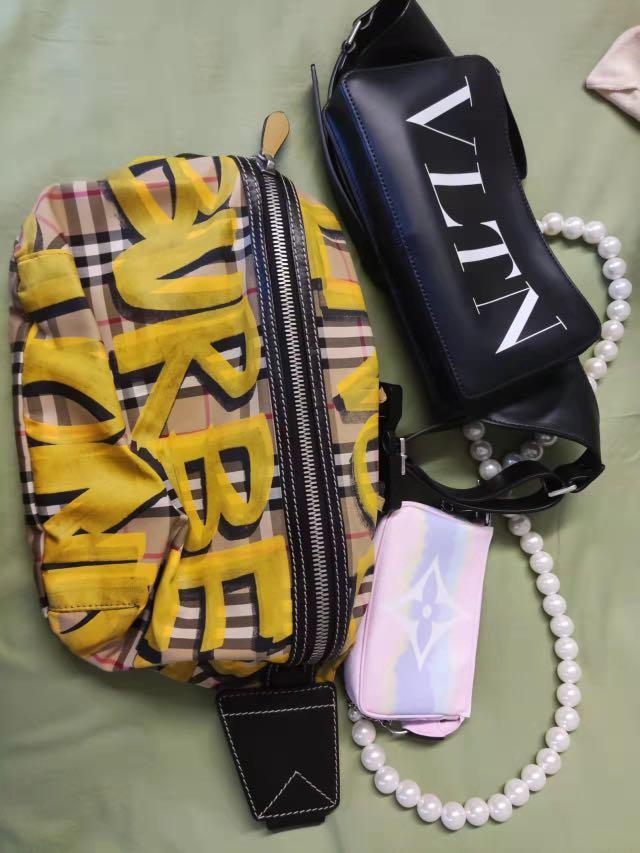 Valentino black leather chest bag cross body bag