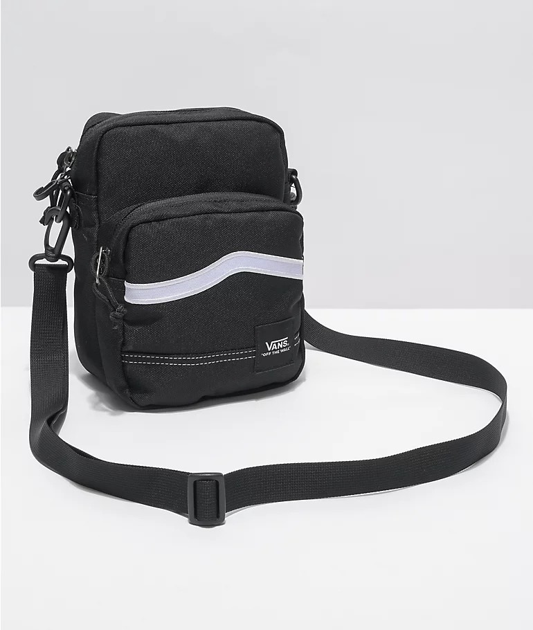 Vans Construct Black Shoulder Bag, Men 