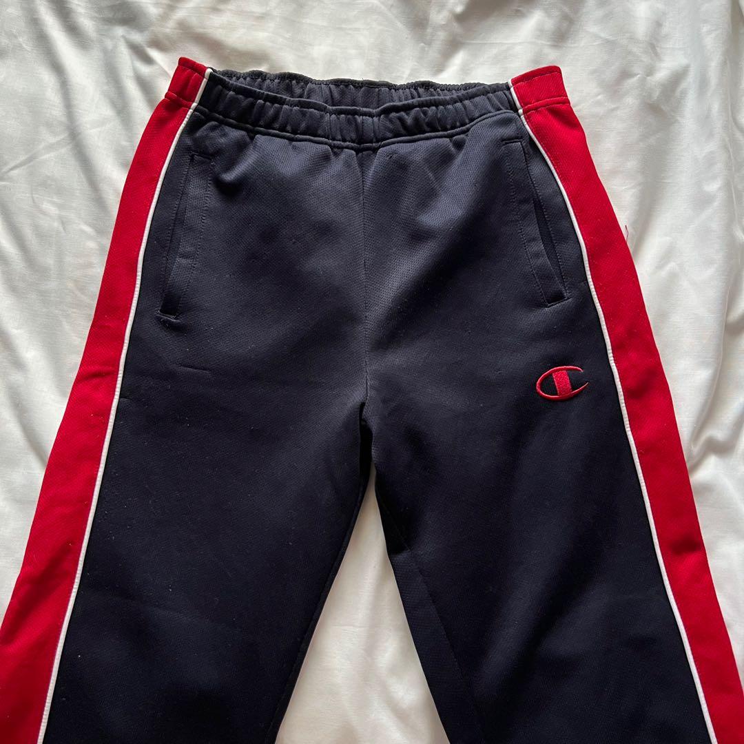 vintage champion navy red track pants
