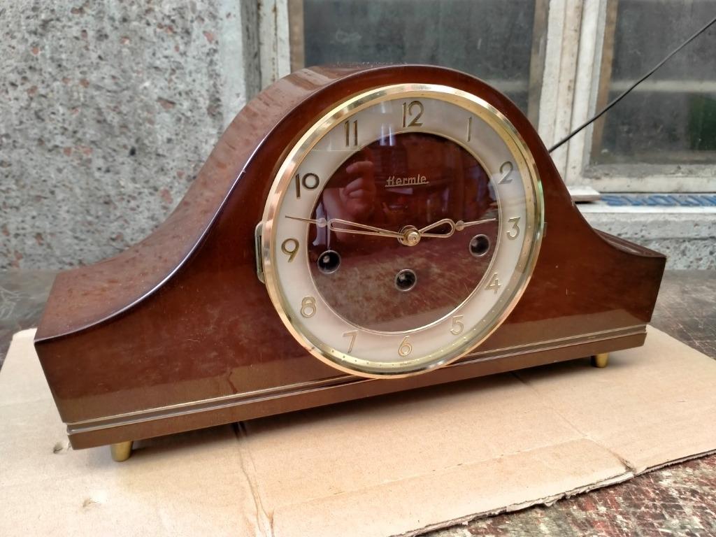 Hermle BEAUTIFUL LATER ART DECO  WESTMINSTER CHIMING MANTEL CLOCK  HERMLE  FROM 50 ´S 