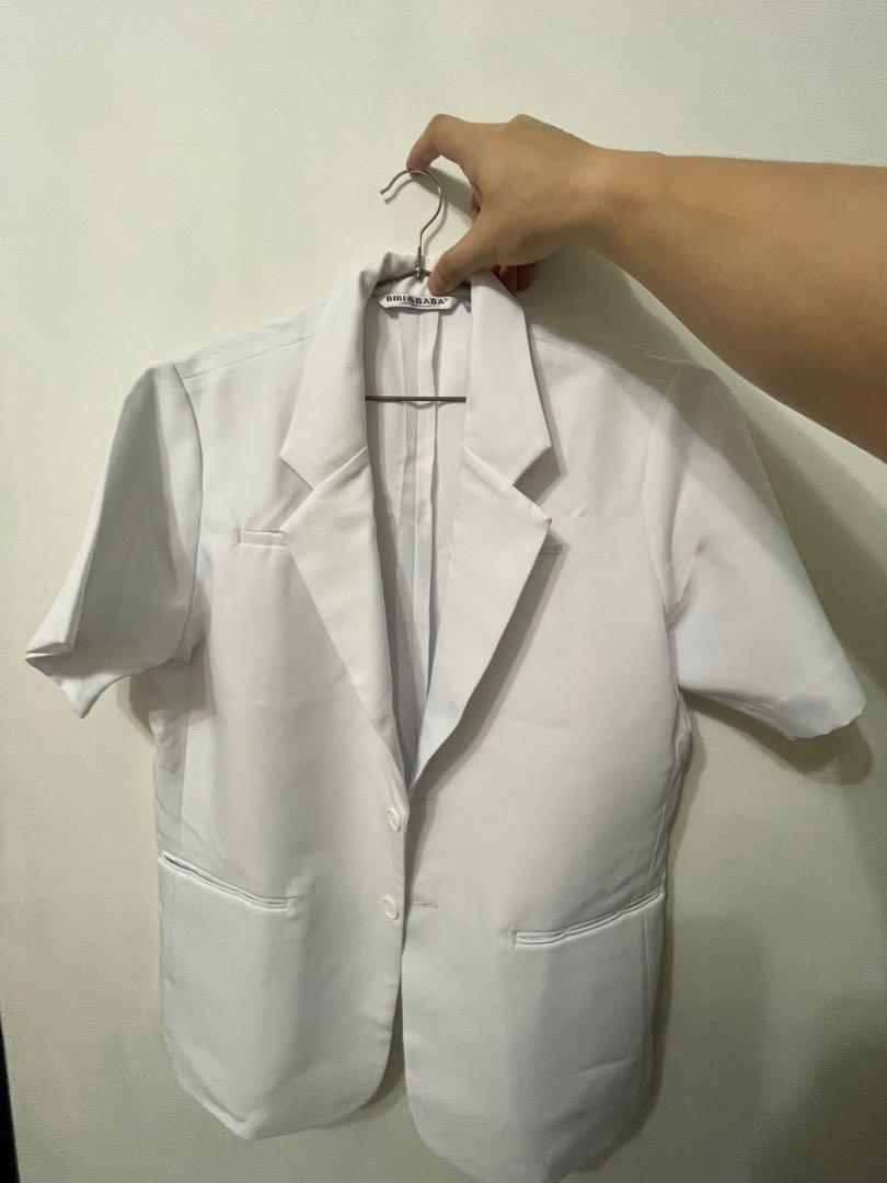 White coat short sleeve L size Men s Fashion Tops Sets Formal