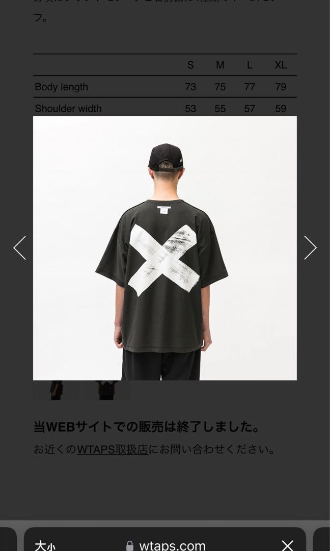 Wtaps Cross SS Cotton Black XL, 男裝, 上身及套裝, T-shirt、恤衫