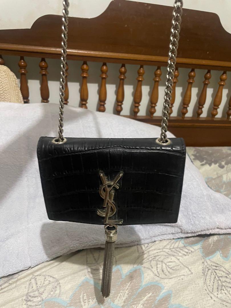 Ysl Kate Croc Leather Mini Sling Bag, Luxury, Bags & Wallets On Carousell
