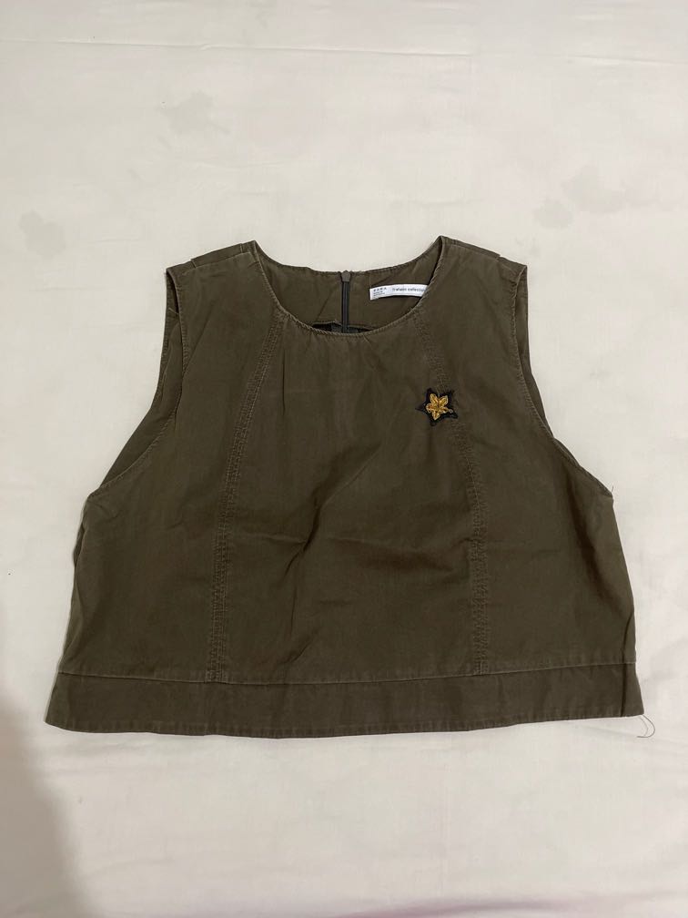 green zara vest