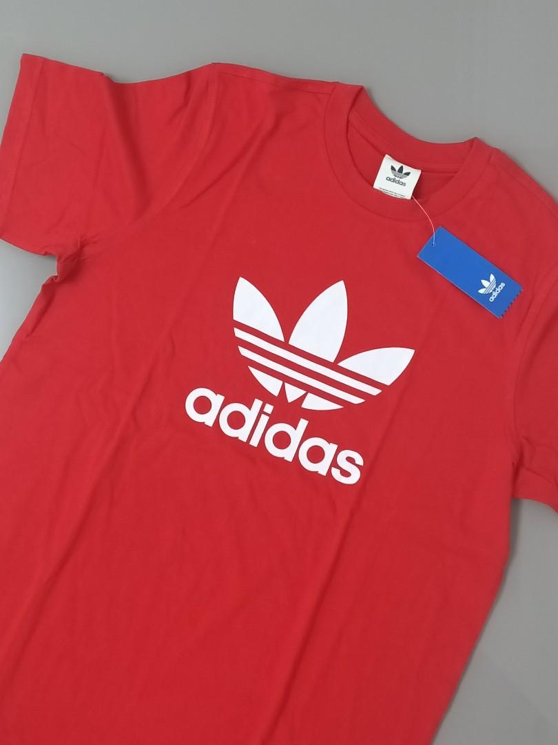 Adidas trefoil red t shirt clearance